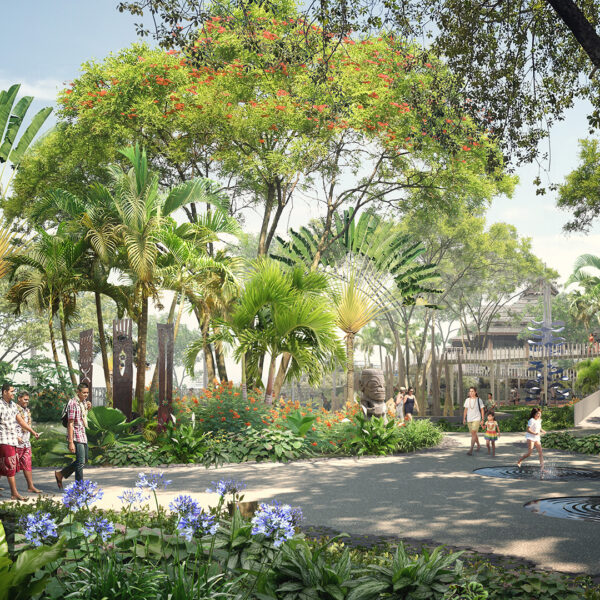 Land Act + Tropical Architecture // Aménagement de la place Vai&rsquo;été // Tahiti_Fr- Projet Lauréat